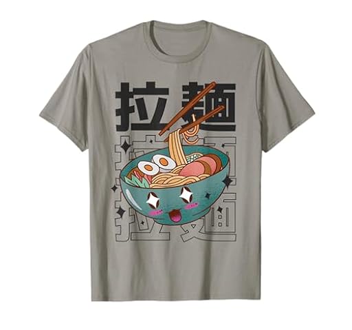 Happy Japanese Noodles Ramen Bowl Kawaii Japón Anime Ramen Camiseta | Ya disponible en tu tienda friki favorita! En mundofriki.es!
