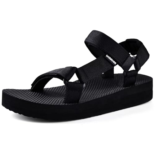Image of WateLves Womens-Sport-Sandals Hiking Sandals with-Arch-Support Webbing-Outdoor-Beach-Water-Sandals for Travel-Walking-Trekking-Camping