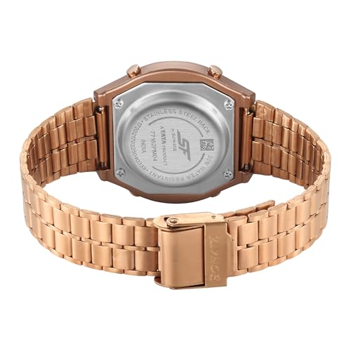 Image of Sonata SF Cirqle Quartz Black Colour Round Dial Men's Digital Watch | Stainless Steel Strap Material | Water Resistant Watch - 77162PM04W