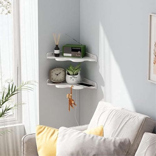 Étagère d'angle flottante étagères en forme de support d'espace pour chambre