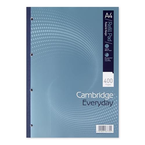 Cambridge Lined Paper A4 Refill Pad Ruled and Margin 400 Page Single