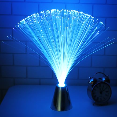 Uonlytech Color Changing Fiber Optic Light, Battery-Operated Optic Mood Novelty Lamps LED Fiber Lamp for Christmas New Year Home Decoration