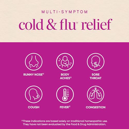 Nature’s Way Umcka Cold and Flu Relief Chewables, Non-Drowsy Multi-Symptom Relief, Homeopathic Cold Medicine & Remedy, Shortens & Reduces Severity of Colds, Berry-Flavored Cold & Flu Tablets, 20 Count