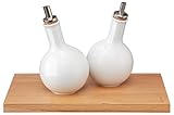 Spülmaschinengeeignet KPM Berlin LAB Bulb Kitchen-Set, Porzellan, Weiß / Holz, 3-teilig, in Geschenkverpackung