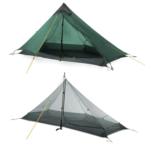 Image of LANSHAN Ultralight Waterproof 1-2 Person Backpacking Tent | Ultralight waterproof nylon, pitch anywhere, for camping & travel.