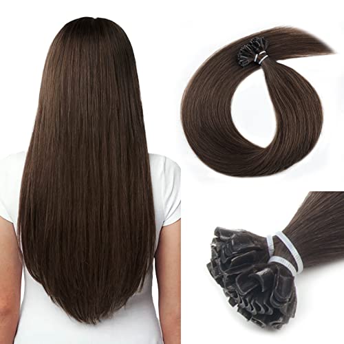 Neitsi U Tip Hair Extensions Human Hair, Chocolate Brown Hair Extensions Real Natural U Tip Extensions Human, Pre Bonded
