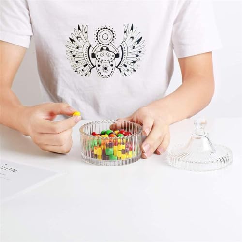 Image of Premium Crystal Glass Jar with Lid for Candy, Dry Fruits, Sugar, Snacks & Home Decor | Decorative Transparent Storage Container for Kitchen, Dining Table, Living Room & Gift Purpose