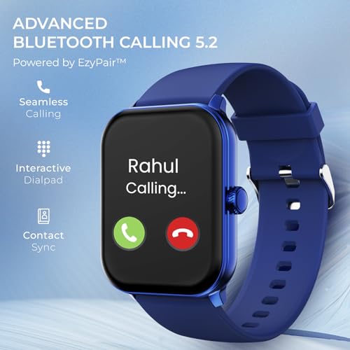 Image of beatXP Nexus 1.78 Super AMOLED Display Bluetooth Calling Smart Watch, Metal Body, Rotary Crown, 368 * 448px, 1000 Nits, 60Hz Refresh Rate, 100+ Sports Modes, 24 /7 Health Tracking, IP68 (Persian Blue)