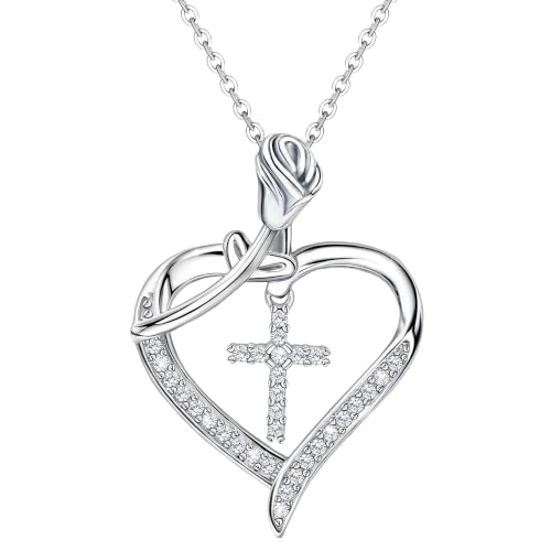 Image of Sterling Silver Pendant Necklace Charms Hypoallergenic Fashion Jewelry Dainty Valentines Day Birthday Gift for Women