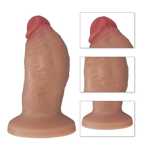 Image of Huge Thick Brown Dildo - 7.87 inch Girth BBC Dildos with Large Suction Cup, Realistic Big Dual-Density Silicone Dildos for Vagina Anal Play, Massive Adult Sex Toys & Games for Men Women Gay (Brown)