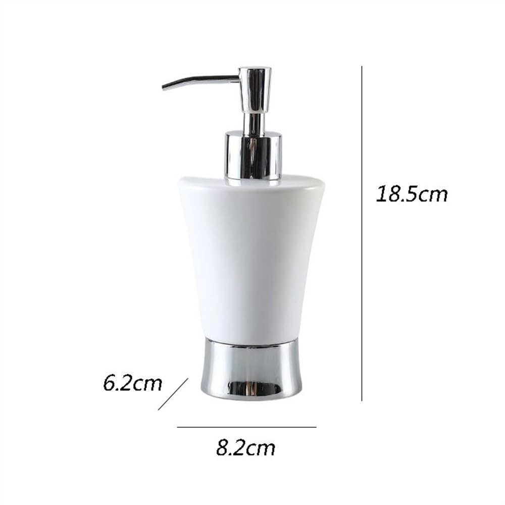 Dozownik mydła do łazienki i kuchni, 240 ml, ceramiczna butelka na balsam, dozownik ze stali nierdzewnej, szampon, płyn mycia ciała, płynu naczyń
