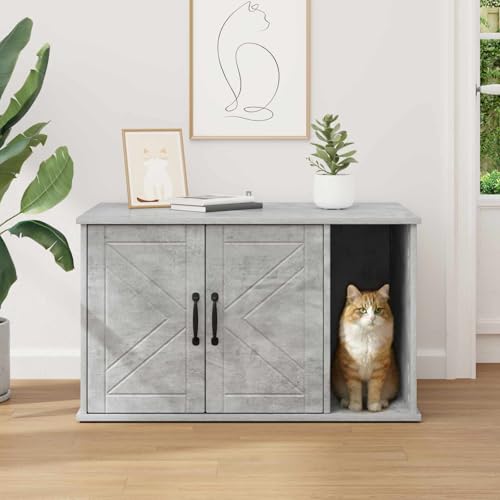 Maison pour chat en béton confortable et rectangulaire avec kit de montage - 4