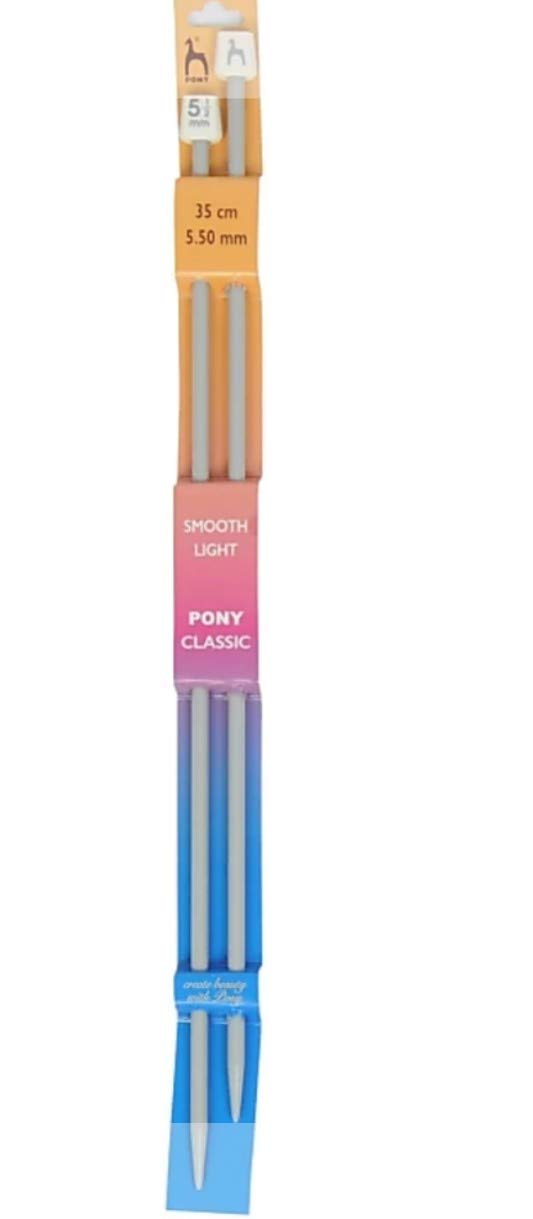 Vardhman Pony Classic Knitting pin Pair no. 5.5mm Smooth Light 35cm Long Plastic Needles (Standard Size Multicolour)-image-40