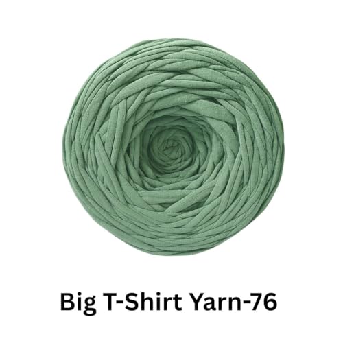 Image of VCR Dusty Mint Big T-Shirt Yarn, 100 Meters Length, Recycled & Fashionable Craft Yarn, Pack of 1, Suitable for Crochet, Knitting & DIY Bags, Baskets, Cushions & Home Decor Projects