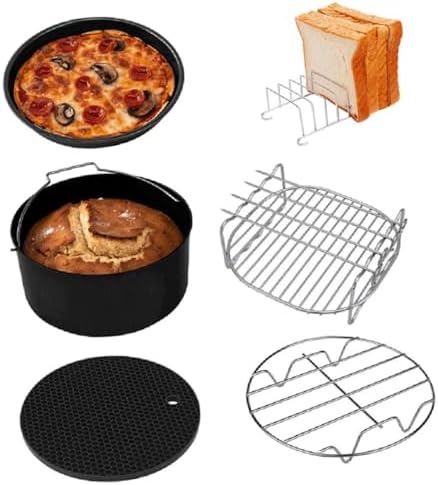 6pcs Bakeware Set Hot Air Fryer Bbq Gril…