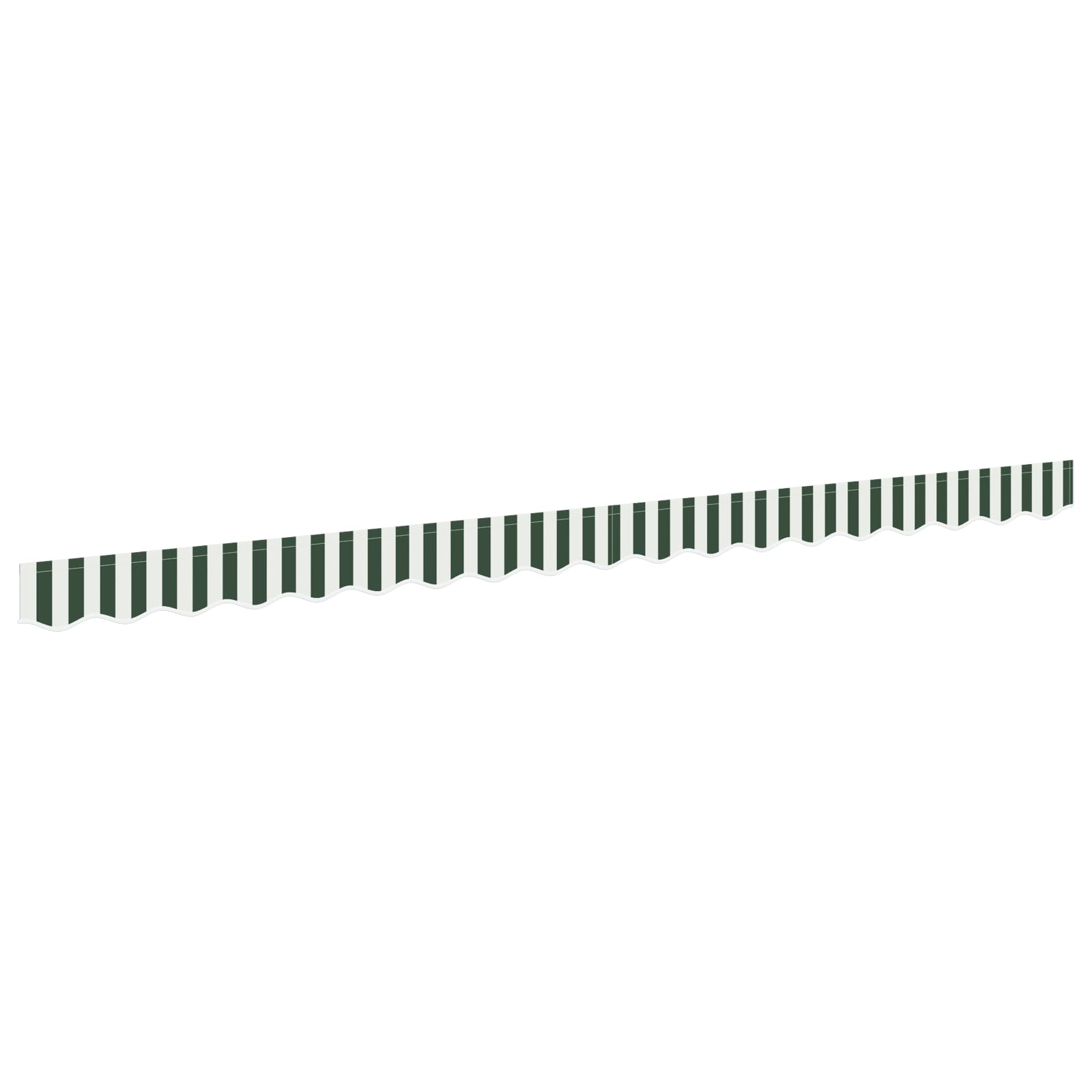Tissu de Remplacement de Cantonnière d’auvent, Lambrequin pour Store Toile de Remplacement Bandeau Banderole Store Banne Cadre de 4 m Vert et Blanc 3,8x0,2 m