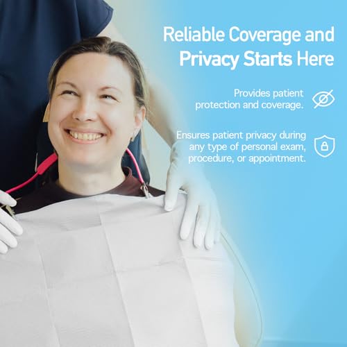 Image of Dynarex Disposable Drape Sheets - 40 inch x 72 inch (Case of 50), White, 2-Ply Tissue Paper for Patient Privacy, Exams, and Procedures