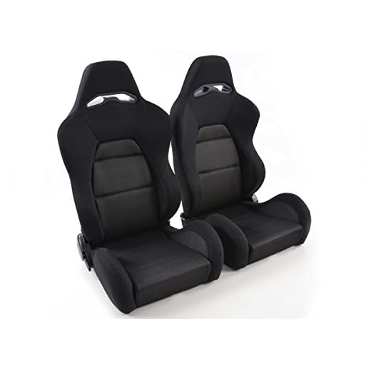 K+F Juego de Asientos Deportivos Izquierdo y Derecho Edition 3 en Negro