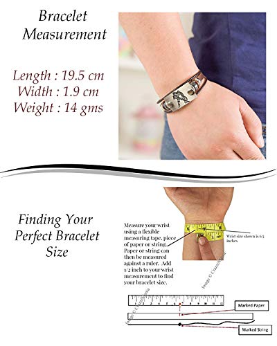 Image of Young & Forever Zodiac Sign Multi-Strand Genuine Leather Bracelet for Men & Boys - Adjustable Tribal Wristband with Antique Metal Charm