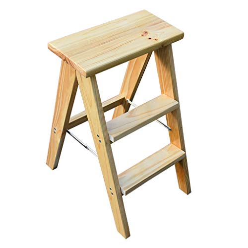 Preisvergleich Produktbild SONGTING Step stool Trittleiter, zusammenklappbarer Massivholz-Kreativitäts-Trittleiter Küchen-tragbarer Hocker Verdicken Sie die einfach zu lagernde Haushaltsbank