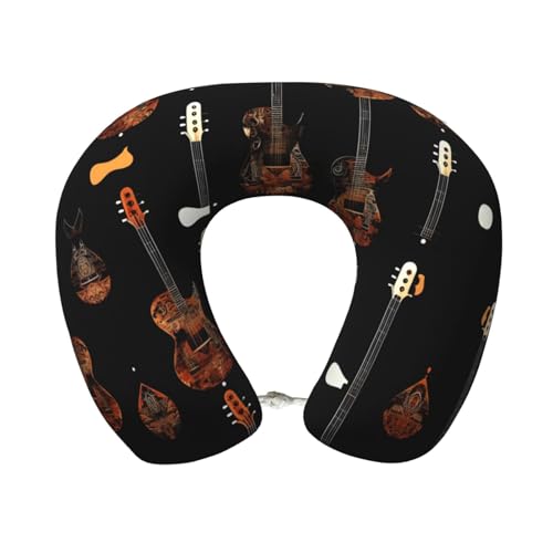Almohada cervical poliéster negra para viaje miniatura 1