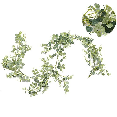 Guirlande d'eucalyptus artificiel haut de gamme fausses vignes vertes denses