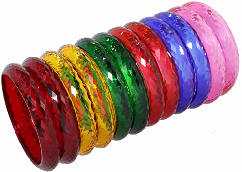 Image of NMII Acrylic (Plastic) Kada With Diamond Cut Pattern Glossy Finished For Women & Girls | Kangan For Girls | Kada Set For Women | Wedding, Party & Gift