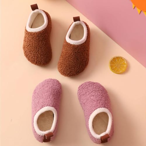 Kids Boys Fuzzy Slippers Flat Ankle House Shoes Childrens Soft Plush Indoor Warm Slippers Lightweight Closed Toe Shoes2