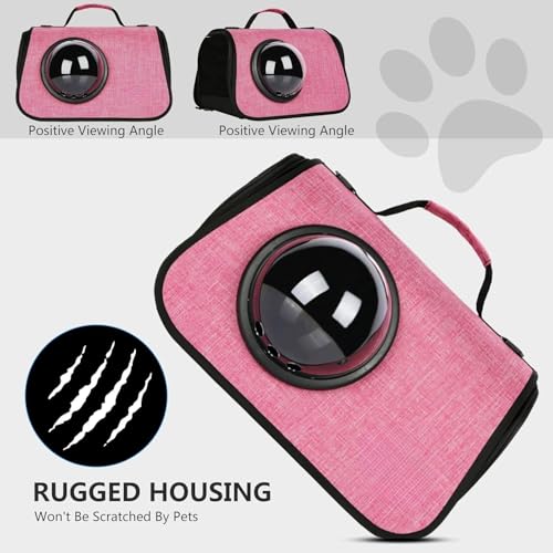 Image of Cat Backpack Carrier Expandable Pet Carrier Backpack for Small Medium Cats Fit Up to 18 Lbs, Foldable Puppy Backpack Carrier for Travel, Hiking (Watermelon Pink, 20Lx27Hx38W)