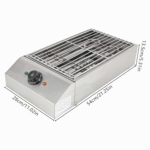 Barbecue électrique de table 2600 W avec grille de cuisson amovible en acier inoxydable - Température réglable - Avec bac d'égouttement d'huile - Pour pique-nique, fête, camping – vue 5