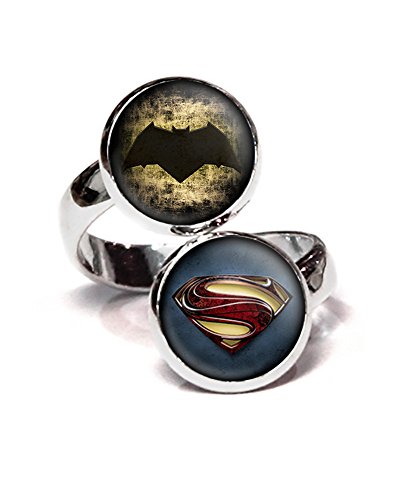 Batman v Superman Ring, Dawn of Justice League Jewelry, Man of Steel, Dark Knight, Superhero Wedding Party Jewelry, Groomsmen Gifts, Groomsman Gift