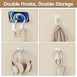 pickpiff Adhesive Wall Coat Hooks - Heavy Duty Stick-On Door Hanger, Metal Hook for Hanging Towel,Purse, Robe, Backpack, Jacket, Clothes - for Bathroom,Dorm, Closet, Kitchen - White, 4 Pack - Image 5