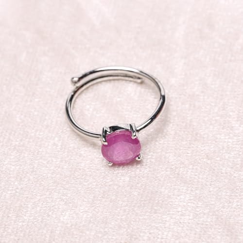 Bague saphir rose anti-ternissement bague fine argent hypoallergénique