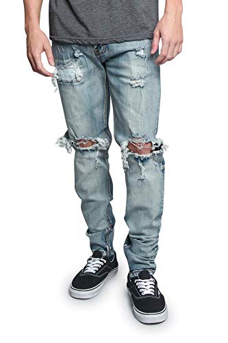 Men's Destroyed Skinny Fit Denim Jeans2