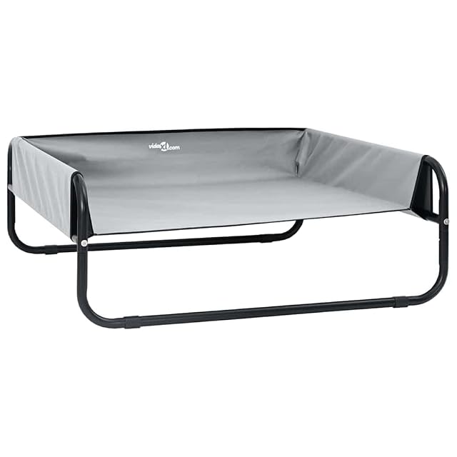 vidaXL Cama para Perro Manual Gris Claro 57 x 57 x 24 cm Acero
