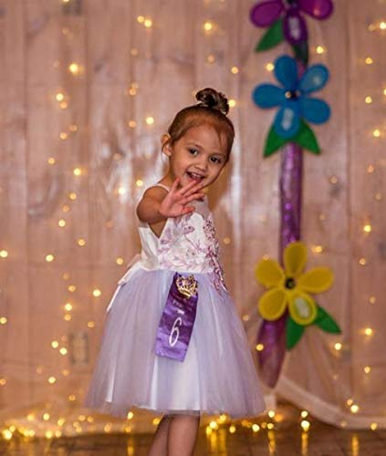 Weileenice Flower Girl Holiday Cosplay Dress Lace Pastel Tulle 3D Embroidery Beading Junior Girls Fancy School Dance Pageant Wedding Party Birthday Dresses Lilac Purple 7-8 Kids Evening Prom Gowns #TOP2