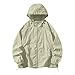 Mens UPF 50+ Light Jacket Full Zip Sun Protection Hoodie Summer Long Sleeve Shirt Hiking Fishing Outdoor with Pockets Army Green
