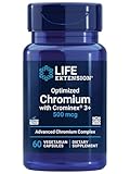Life Extension Optimized Chromium with Crominex 3+ 500 mcg, Metabolism Health, Healthy Balance, Vegetarian, Gluten Free, Non-GMO, 500 mcg, 60 Vegetarian Capsules