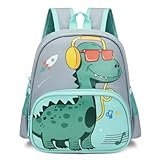 Kindergartenrucksack Jungen Dinosaurier Rucksack Kleiner Dinosaurier Rucksack Vorschule Kleinkind Schulrucksack Kinder für Jungen Und MäDchen Kinder Wasserdichte Vorschule Tasche 2 6 Jahre (Grey)