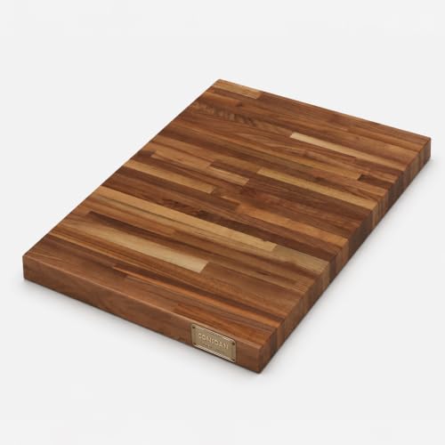 Image of CONSDAN Butcher Block Counter Top, Walnut Solid Hardwood Countertop, Wood Slabs for Kitchen, Reversible, Both Side Polished, Prefinished with Food-safe Oil, 1.5 inch Thickness, 18 inchx25 inch