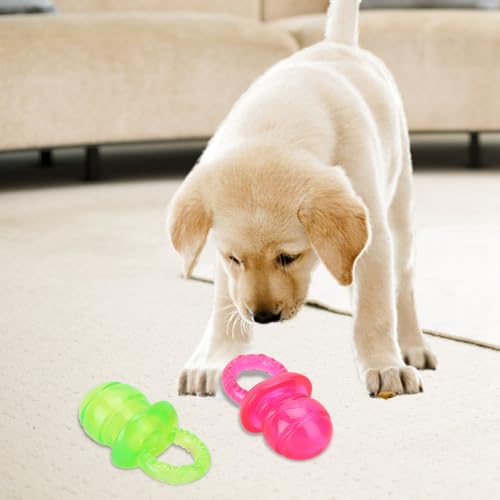 Sheens 2-teiliges Hundeschnuller-Kauspielzeug - bissfestes Zahnreinigungswerkzeug - Backenzahn-Kautrainingsspielzeug für Welpen, Hunde, Katzen (Rot + Qrün)