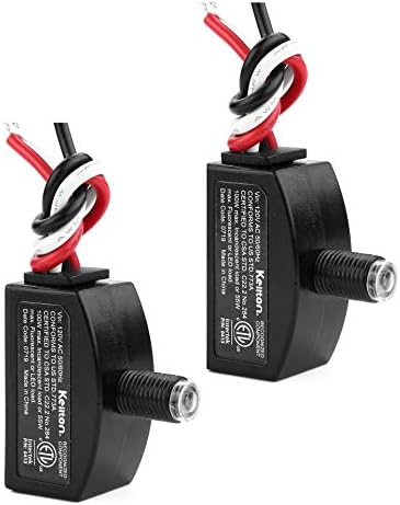 Keilton 120V AC Dusk to Dawn Photocell Light Sensor, Outdoor Hard-Wired Post Eye Light Control with Photoelectric Switch, Auto On/Off, ETL Listed, 2 Pack