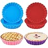 Stampi In Silicone Stampini Crostata Silicone 8 Pezzi - Mini Per Torte Dolci E Salate, Diametro 10.5cm Pirottini Riutilizzabili
