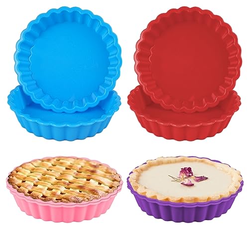DGN Moule à tarte en silicone, 11 cm, mini moules anti-adhésifs pour tartes et quiches