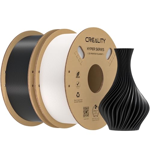 Image of Creality Hyper PLA Filament 1.75mm 2KG, High-Speed Printing 30-600mm /s, Smooth Extrusion and Stable Printing, Low Stringing, 3D Printer Filament,+ /- 0.03mm Accuracy (Black+White)