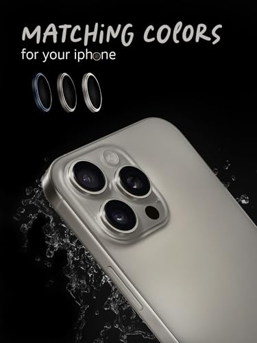 Image of Lensarmor Compatible with iPhone 16 Pro Max Natural Titanium Camera Lens Protector (2-Pack) - OEM-Color 9H Tempered Glass, Anti-Scratch, Precision Fit with Alignment Frame