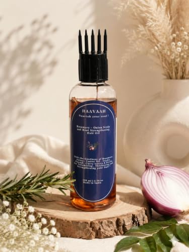 Image of 28 Teeth Natural Wood Hair and Scalp Massager Comb,Stress Relief & Detox Shampoo Brush,Wet and Dry Application for Reducing Dandruff and Stimulates Hair Growth - Onion & Rosemary HairOil Combo (28 Teeth Wooden Scalp Massager & Rosemary - Onion Hair Oil Combo)
