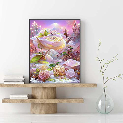 Fantasy Flower Diy Diamond Painting Kit - 5D Full Drill Diamond Art Craft With Round Resin Rhinestone Embroidery Paintings, Canvas, Tools And Accessories - Perfect For Gift Home Decor And Wall Art #TOP1