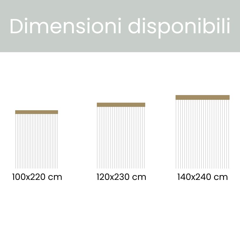 INTRECCI Tenda Antimosche per Porta Esterna, Zanzariera a Fili per Esterno 140x240 cm, per Porte e Finestre in Fibra Naturale, Protegge dagli Insetti, Garantisce Ventilazione