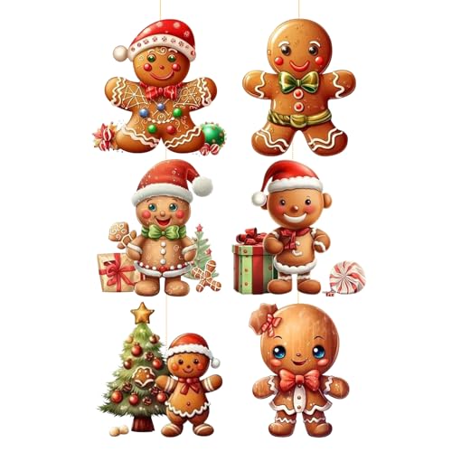 Weihnachtsdeko American Style 12 Hogvinnatil Gingerbread Ornaments 2D Acryl,6 Stück...
